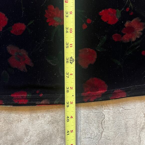 Vtg Y2K Jonathan Martins Girls Velvet Maxi Dress 10 Floral Whimsigoth Holiday - Picture 6 of 9